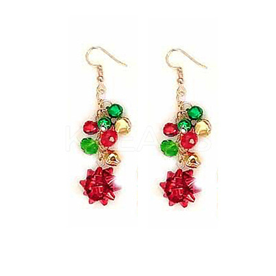 Christmas Bell & Flower Alloy Dangle Earrings WGBF40A-03-1