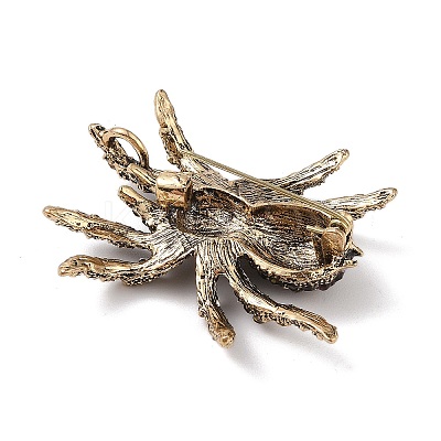 Holloween Spider Alloy Rhinestone Brooches JEWB-S023-02A-1