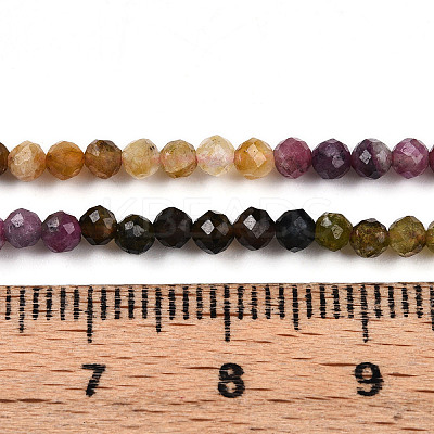 Gradient Color Natural Multicolor Tourmaline Beads Strands G-T141-68A-1