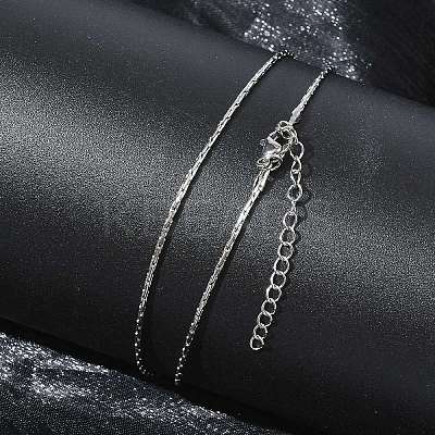 1.2MM 304 Stainless Steel Boston Link Chain Necklaces NJEW-D328-01P-01-1