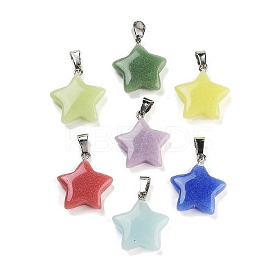 Synthetic Luminous Stone Pendants FIND-A043-02P-1