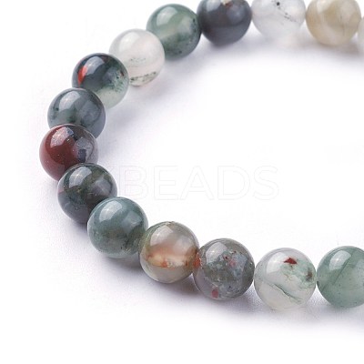 Natural African Bloodstone Stretch Bracelets BJEW-F380-01-B01-1