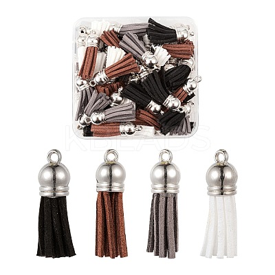60Pcs 4 Colors Faux Suede Tassel Pendant Decorations FIND-LS0001-04D-1