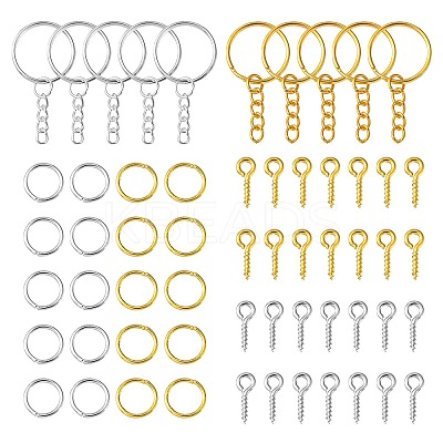 20Pcs 2 Colors Iron Split Key Rings PALLOY-CJ0002-65-1