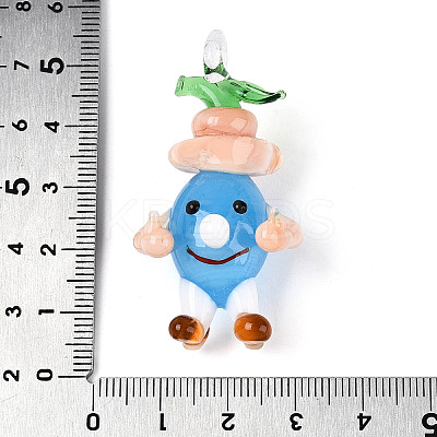 Handmade Lampwork Cartoon Onion Pendants LAMP-T025-11A-1