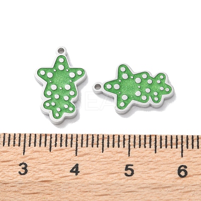 304 Stainless Steel Enamel Pendants STAS-M102-26P-1