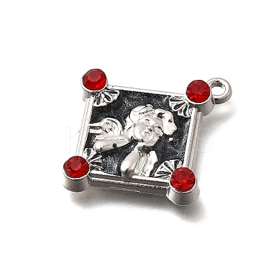Alloy Rhinestone/ABS Plastic Imitation Pearl Pendants FIND-D305-04AS-1