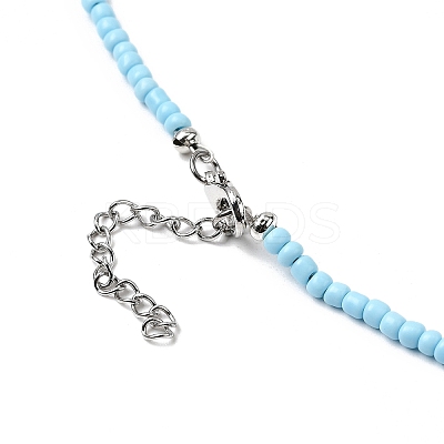 2Pcs 2 Colors Glass Seed Beaded Necklaces Set NJEW-FZ00029-1
