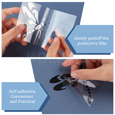 8 Sheets 4 Styles PET Waterproof Car Stickers STIC-GF0001-10B-1
