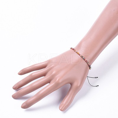 Adjustable Electroplate Glass Braided Bead Bracelets X-BJEW-JB04588-04-1