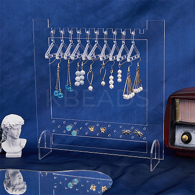 1 Set Transparent Acrylic Earring Hanging Display Stands EDIS-FH0001-07-1