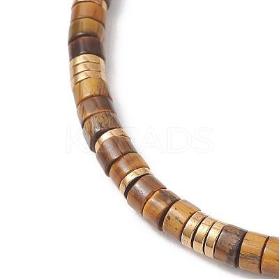 Natural Tiger Eye Beads Stretch Bracelet for Women BJEW-JB13215-03-1