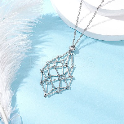 304 Stainless Steel Macrame Pouch Empty Stone Holder Necklace Making NJEW-JN05238-03-1
