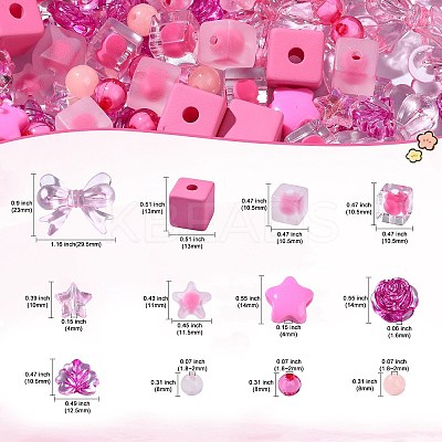 200Pcs Mixed Styles Acrylic Beads OACR-CJ0001-83-1