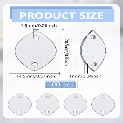 100Pcs Sew On Mirror Rhinestones DIY-LP0001-77-1
