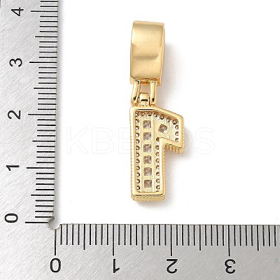Brass Clear Cubic Zirconia European Dangle Charms LS-KK-R003-01G-01-1