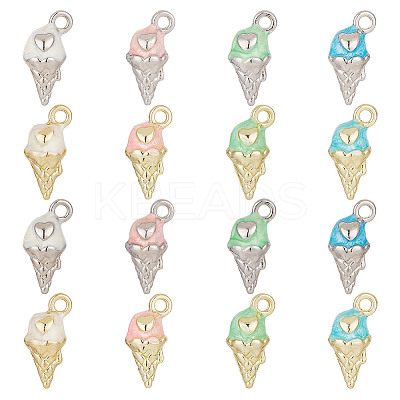 24Pcs 8 Styles Zinc Alloy Enamel Pendants FIND-AR0006-09-1