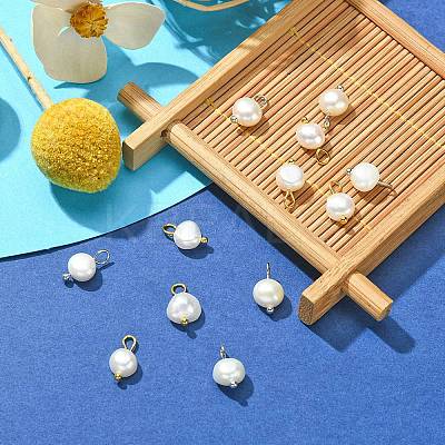 12Pcs 2 Styles Natural Cultured Freshwater Pearl Oval Charms FIND-YW0003-57-1