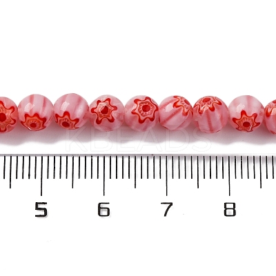Handmade Millefiori Lampwork Beads Strands LAMP-G164-02C-1