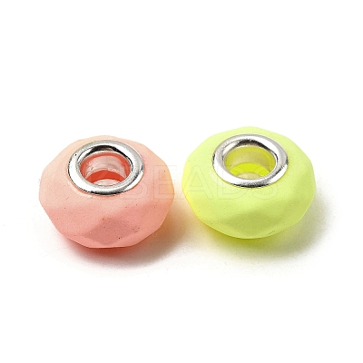 Spray Painted Faceted Resin European Beads RESI-C063-02G-1