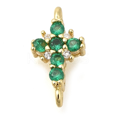 Brass Pave Cubic Zirconia Connector Charms KK-M101-03B-G01-1