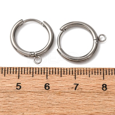 201 Stainless Steel Hoop Earring Findings STAS-D379-05C-P-1