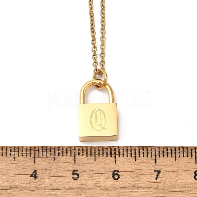 304 Stainless Steel Rolo Chain Pendant Necklaces NJEW-S444-01G-17-1