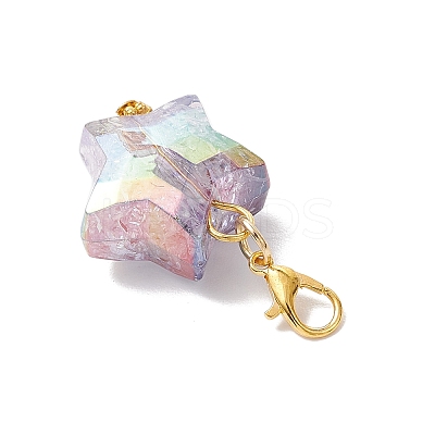 Acrylic Star Pendant Decorations HJEW-JM03385-1