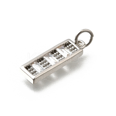 Brass Micro Pave Cubic Zirconia Pendants KK-P295-36P-1