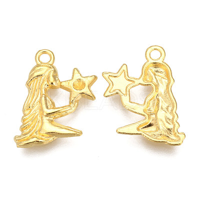 Golden Plated Alloy Pendant Rhinestone Settings PALLOY-WH0067-15G-06-1