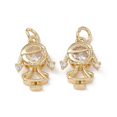 Brass Micro Pave Cubic Zirconia Pendants KK-E068-VB206-1