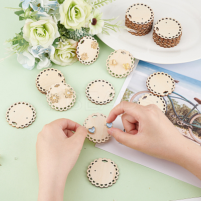 Wood Earring Display Card with Hanging Hole DIY-WH0320-20B-1