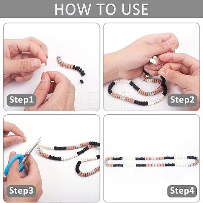 6 Strands 6 Colors Handmade Polymer Clay Beads CLAY-FH0001-10-1