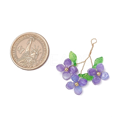 9Pcs 9 Colors Pearlized Glass Pearl Pendants PALLOY-JF03601-1