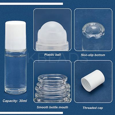 Transparent Glass Roller Ball Bottles AJEW-BC0007-34-1