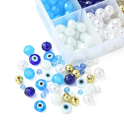 DIY Evil Eye Lampwork & Glass Beads Bracelets Jewelry Making Kits DIY-FS0007-43-1
