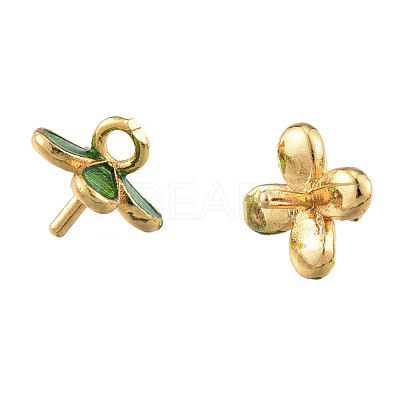 Brass Enamel Peg Bails Pendants KK-N259-29-1