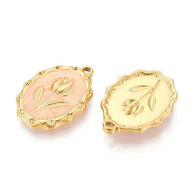 304 Stainless Steel Enamel Pendants STAS-N110-27A-G-1