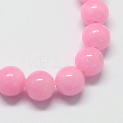 Natural Dyed Yellow Jade Gemstone Bead Strands X-G-R271-10mm-Y02-1