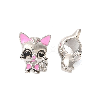 Rack Plating Alloy Enamel European Beads PALLOY-S189-54P-1