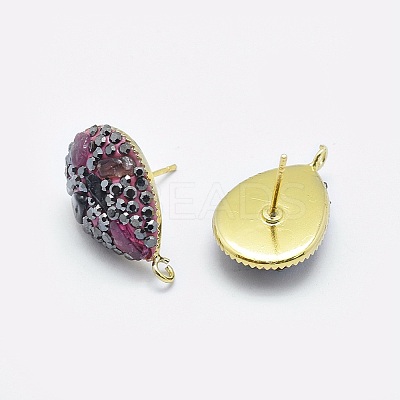 Natural Tourmaline Stud Earring Findings RB-L031-27-1
