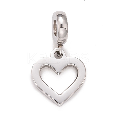 304 Stainless Steel European Dangle Charms STAS-I194-18P-1