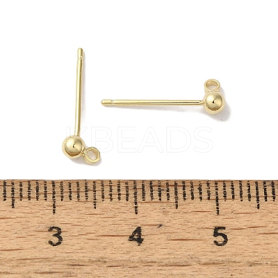 Brass Studs Earrings Finding KK-K383-03A-G-1