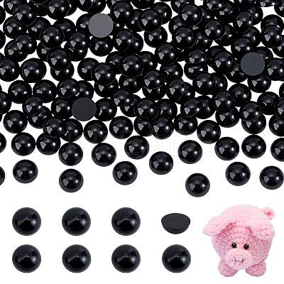 Acrylic Half Round Beads OACR-PH0004-63C-1