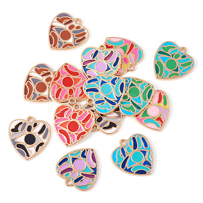 14Pcs 7 Colors Rack Plating Alloy Enamel Pendants ENAM-TA0002-54-1