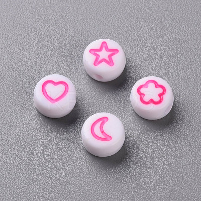 White Opaque Acrylic Beads MACR-N008-41E-1