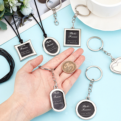 6Pcs Mini Alloy Photo Frame Keychain KEYC-CA0001-09-1
