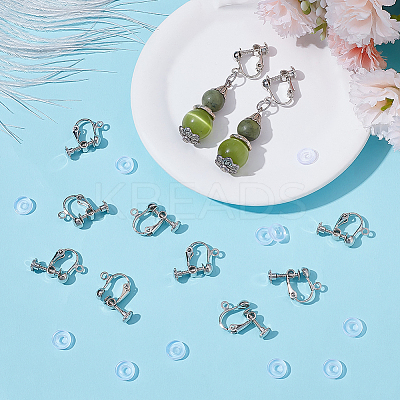 40Pcs Brass Screw Clip Earring Converter KK-ME0001-27P-1
