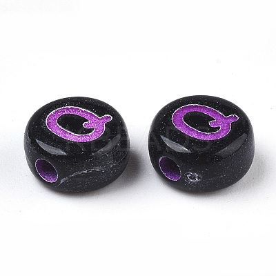Opaque Black Acrylic Beads MACR-N008-17Q-1