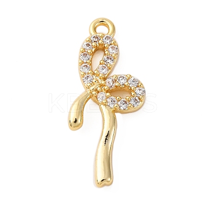 Brass Micro Pave Clear Cubic Zirconia Pendants KK-V016-17G-1